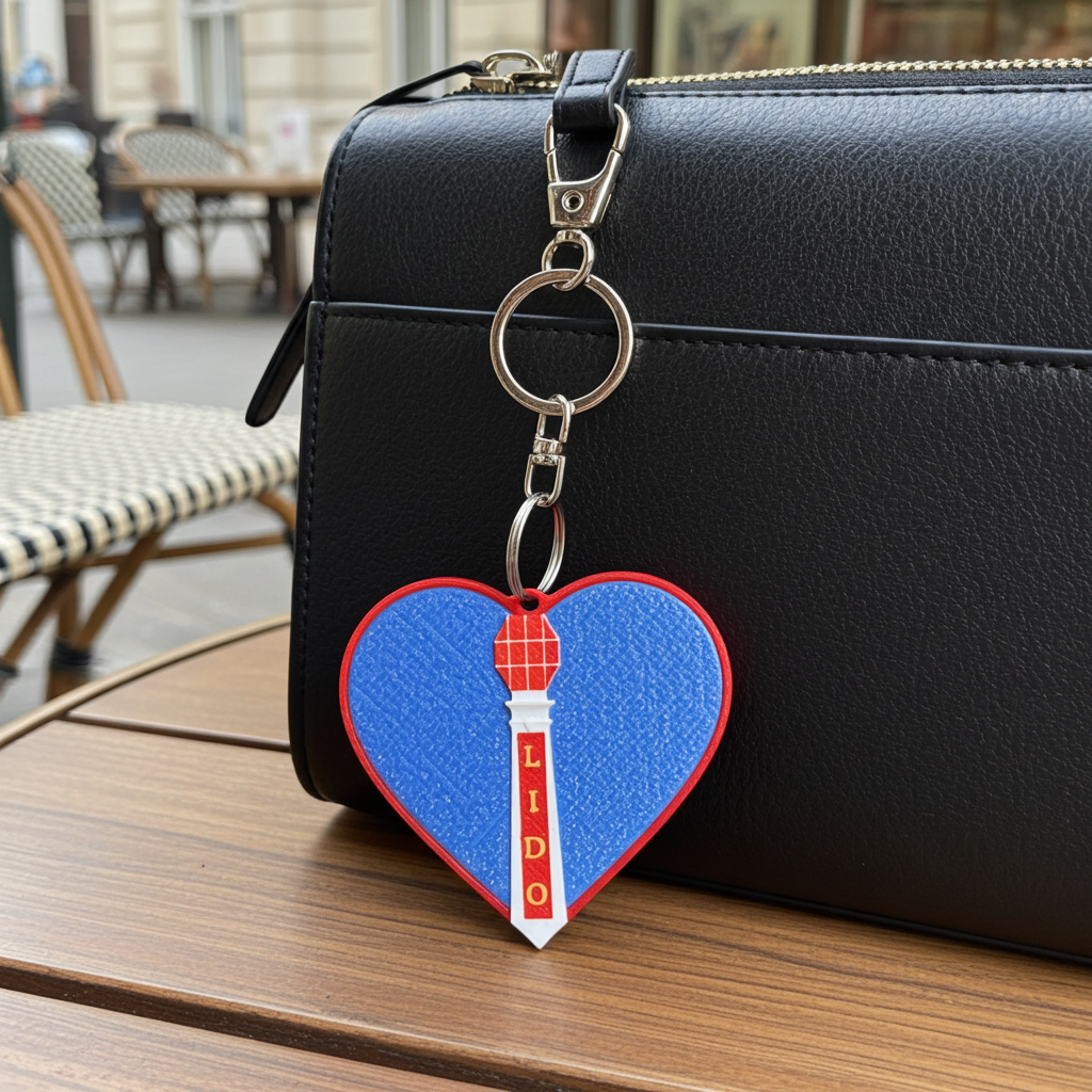 Margate Lido in a Heart Keyring Charm